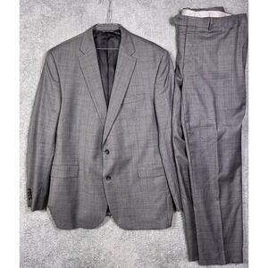 Jack Victor Napoli CT Loro Piana Suit Mens 46L & 40L 2 Piece Windowpane Jacket